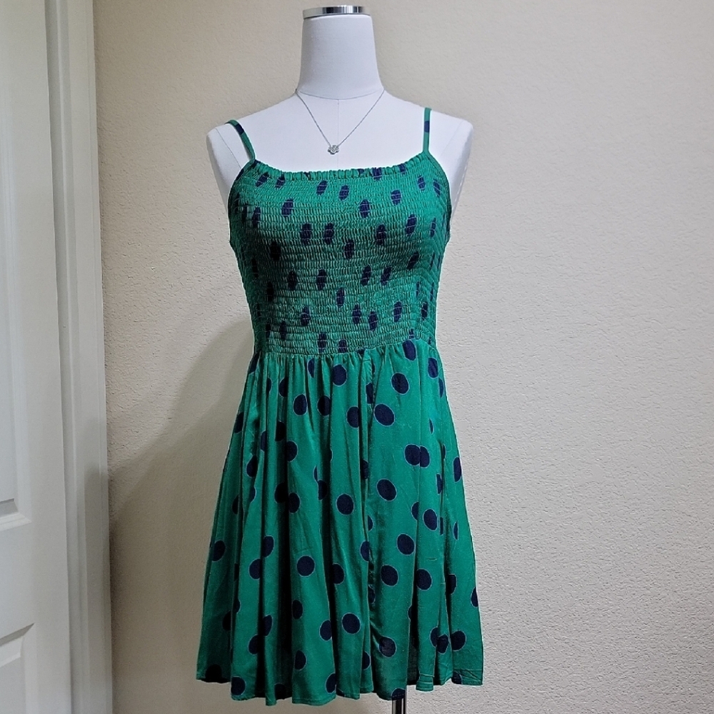 Angie Green and Blue Polka Dot Mini Dress